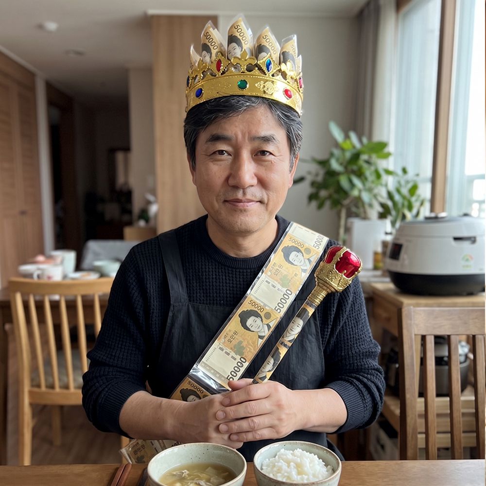 용돈 왕관 어깨띠 지팡이 3종 세트 어버이날 이벤트 부모님 생신 돈 현금 선물 티아라 축하 - 상세 이미지 2