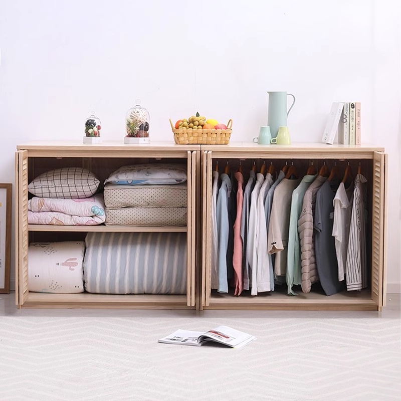 벨라로크 낮은 이불장 옷장 펜션 침실 안 A. 커피 블라인드 100x50x90, A. 4문 - 상세 이미지 5