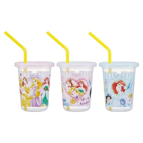 디즈니 프린세스26 빨대물컵 3p세트 230ml 파티컵 공주 - 상품 이미지