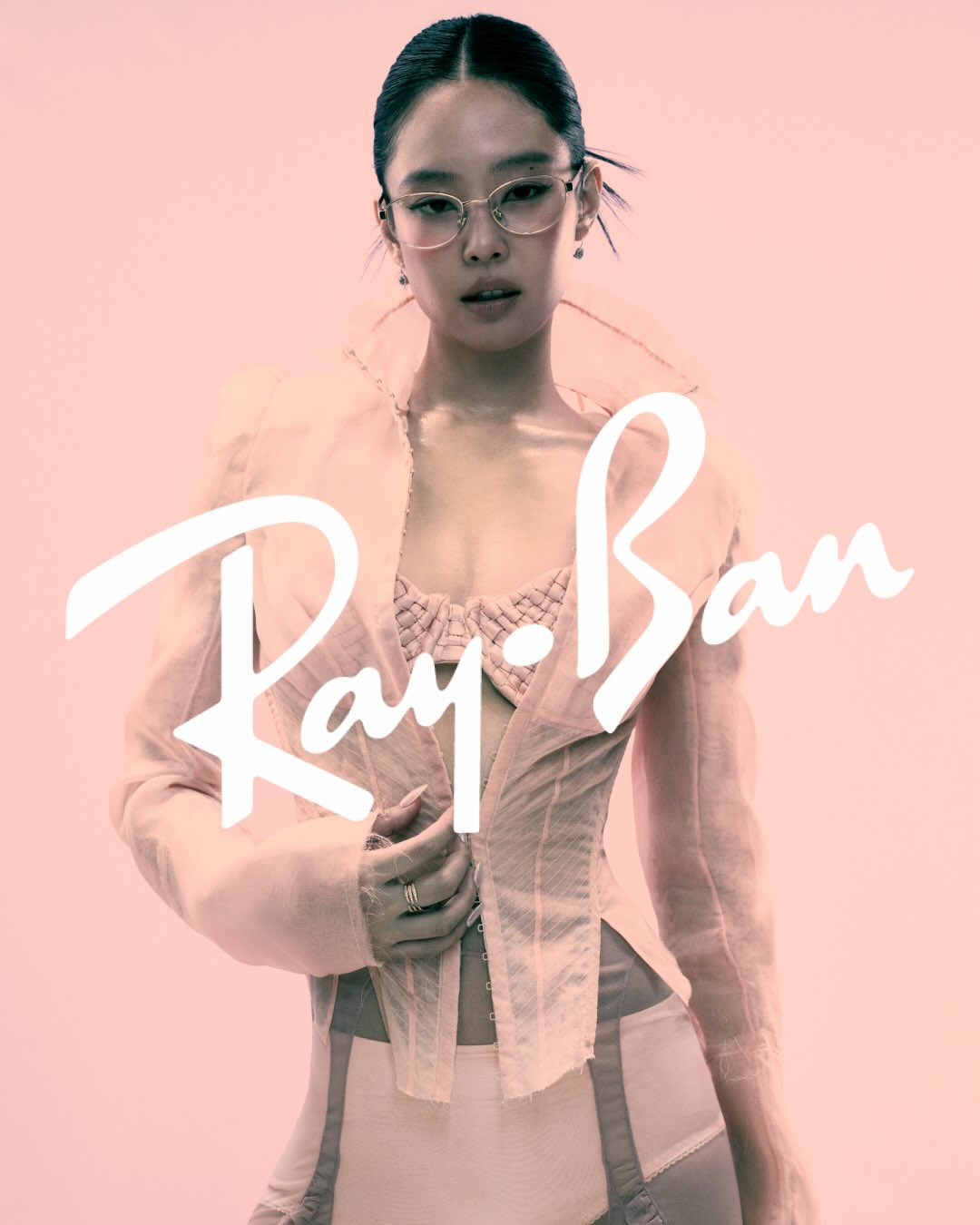 레이벤 제니 안경 RX3774VD 2501 실버 남자 여자 캣아이 가벼운 오벌 메탈 긱시크 - 상세 이미지 2