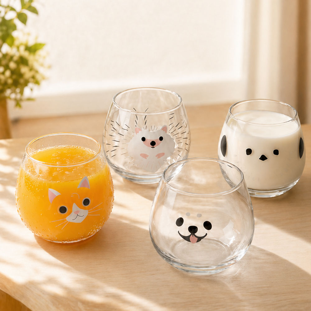 일본 도요사사키 애니멀 글라스 잔 320ml - 상품 이미지
