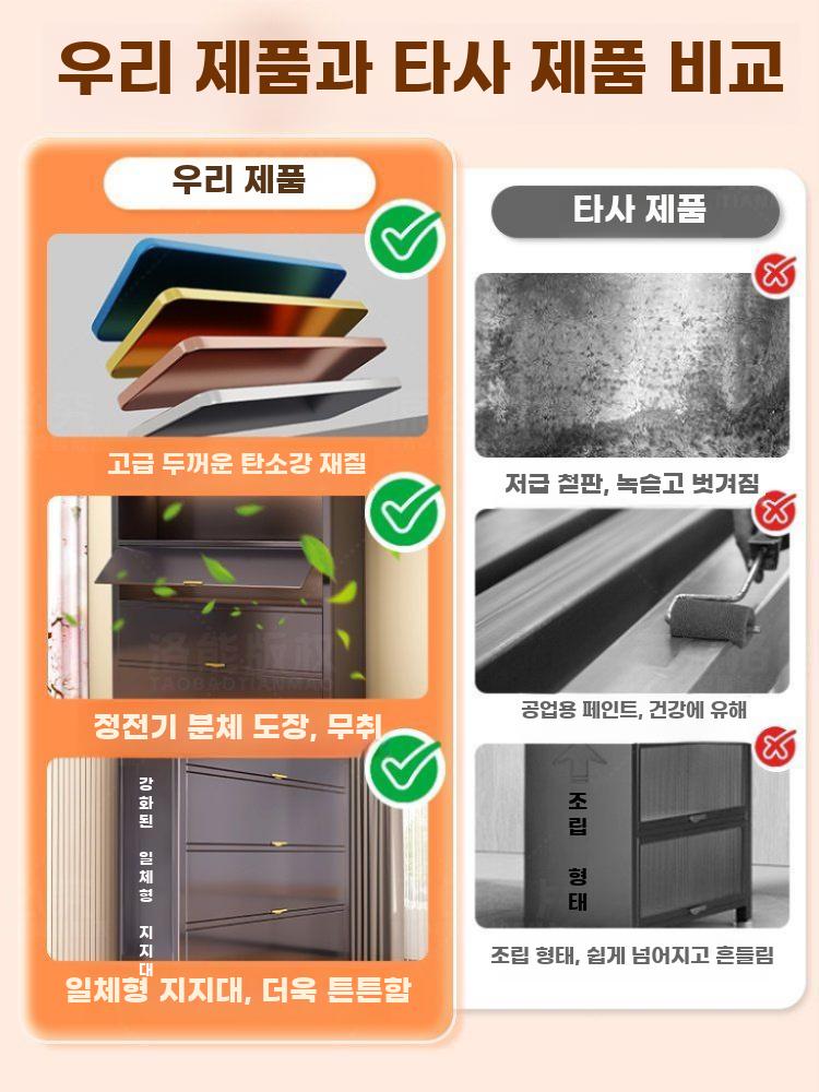 야외 수납장 철제 서랍장 실외 캐비닛 방수 자외선차단 회색 4층 70x35x110 - 상세 이미지 3