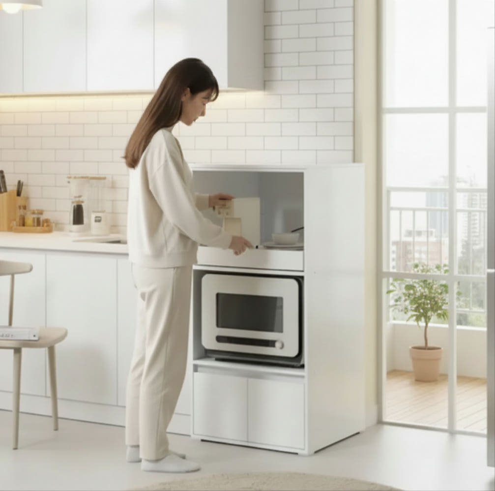 광파오븐 수납장 600x550x1200mm 3단 화이트 가격 추이 라일리홈 광파오븐 수납장 600x550x1200mm 3단 화이트 - 최저가 134,500원