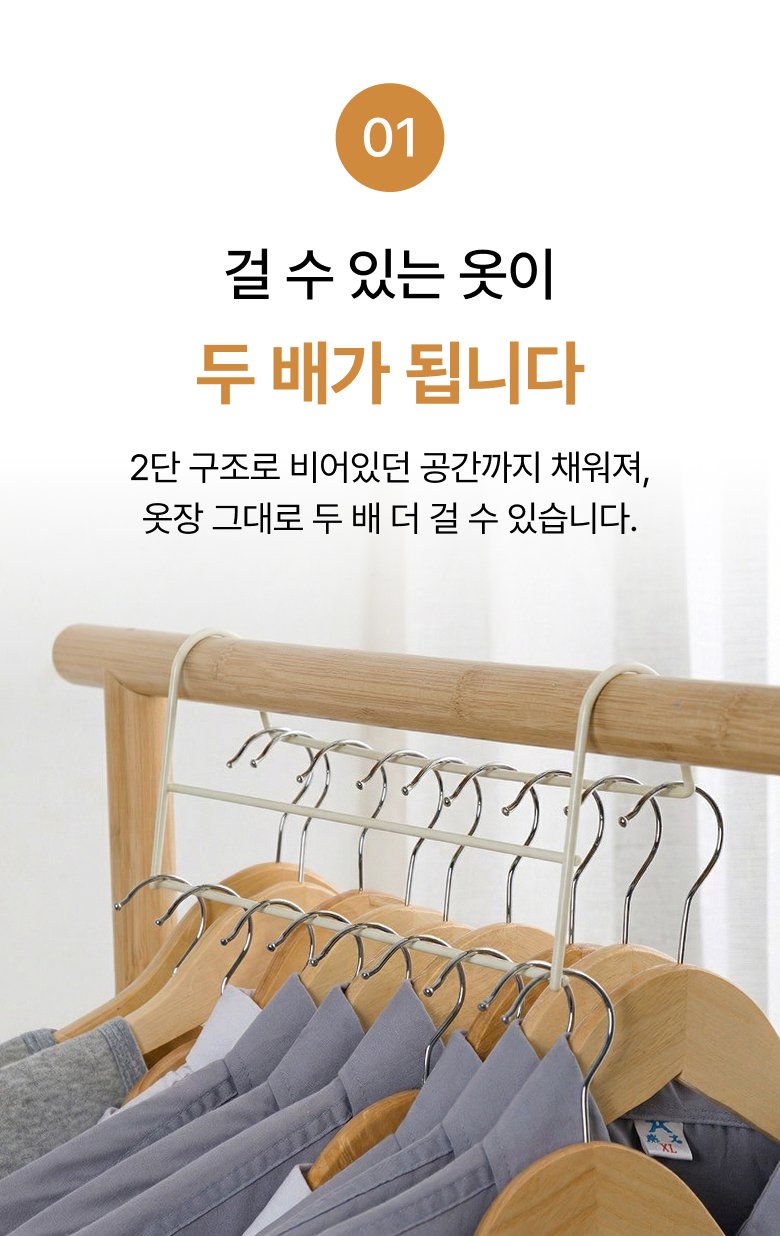 옷걸이 옷걸리 정리대 튼튼한 다용도 보관 정리함 - 상세 이미지 2