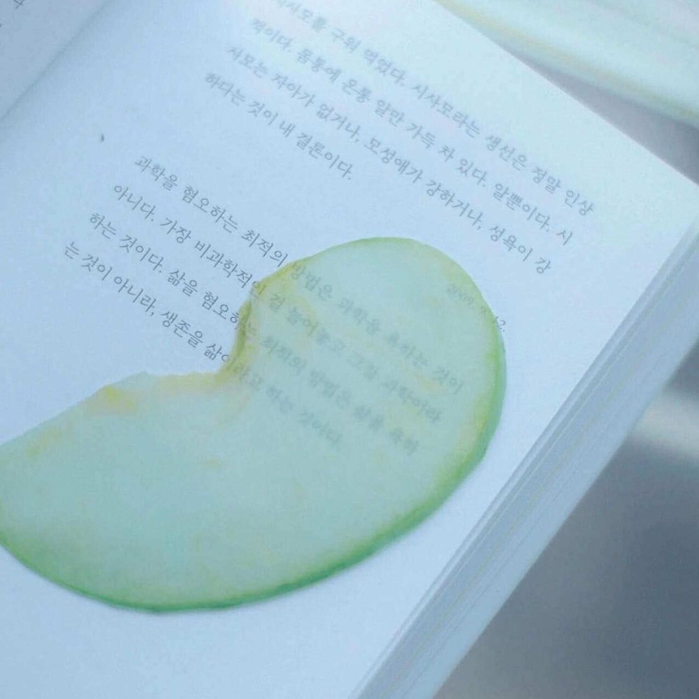 사과책갈피 북마크 선물 귀여운 과일모양 실리콘 페이지 고정 독특한 슬림형 레몬 그린애플 - 상세 이미지 2