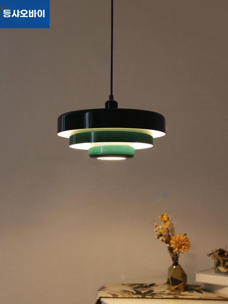 모던 천장등 미니멀 컬러 식탁등 천장 펜던트등 다이닝 오렌지 레드 35x21cm-웜 16W - 상세 이미지 5