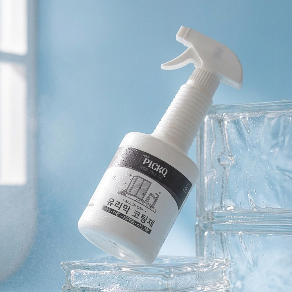 홈픽큐 유리막코팅제 600ml 욕실 샤워부스 거울 창문 유리 발수코팅 싱크대 스텐 광택 - 상세 이미지 5