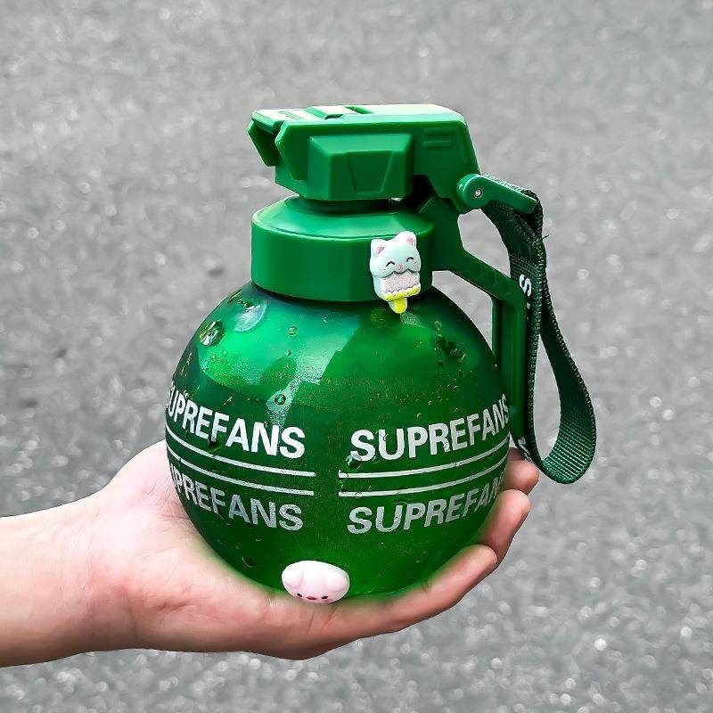 수류탄 물병 수류탄모형 보틀 폭탄 물통 휴대용 텀블러 블루 520ML - 상세 이미지 5