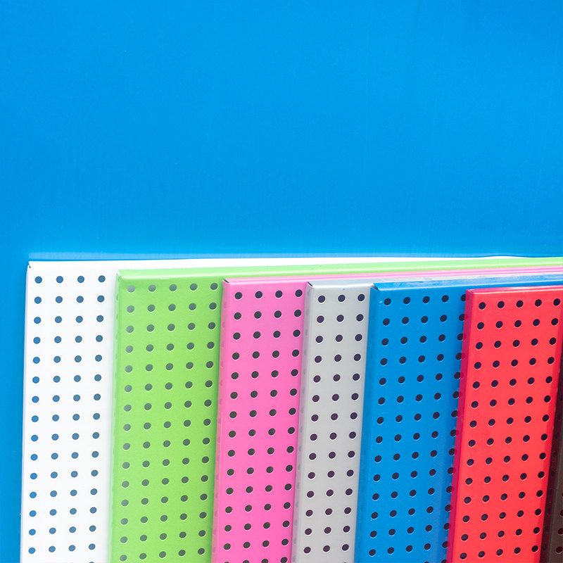 컬러 타공보드 타공판 펀칭 보드 후크 구멍 선반 스탠드 98x48cm 흰색 16mm 구멍 - 상세 이미지 3