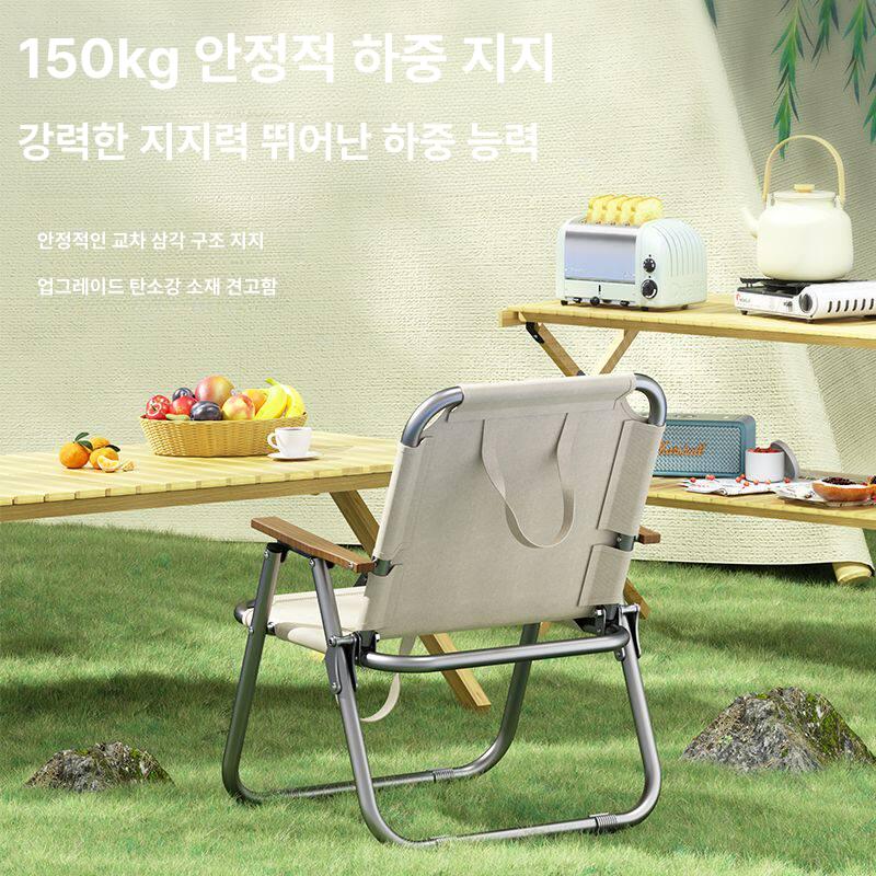 초경량 접이식 테이블 의자 세트 야외 피크닉 낚시용 18mm 커피 컬러 대형 - 상세 이미지 5