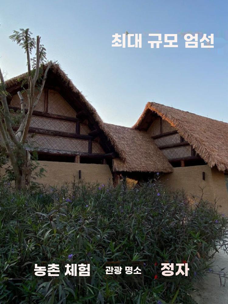 인조 볏짚 밀짚 초가집 지붕 가짜밀짚 인공 초가 장식 미세 잎 짚색 - 상세 이미지 2