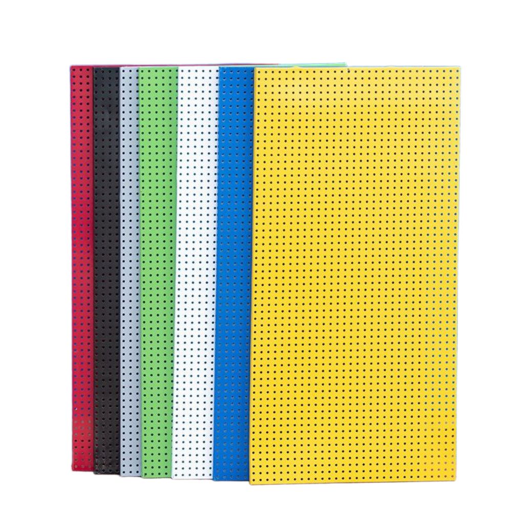 컬러 타공보드 타공판 펀칭 보드 후크 구멍 선반 스탠드 98x48cm 흰색 16mm 구멍 - 상품 이미지