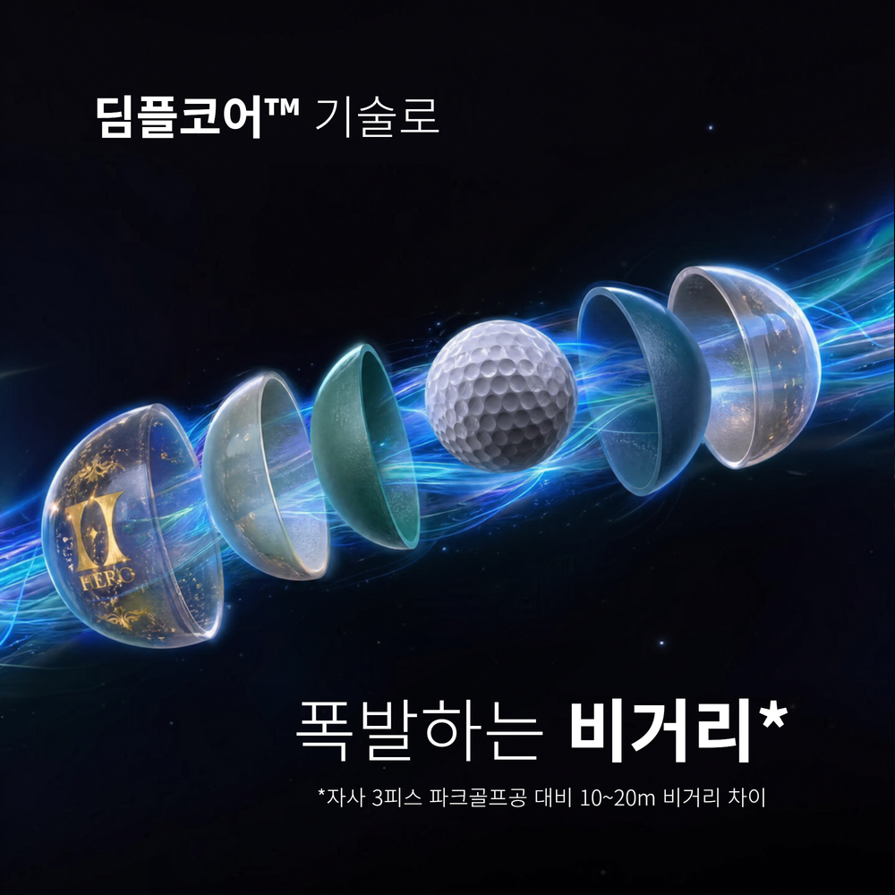 히어로 파크골프공 X 고반발 4피스 딤플코어 특수구조 화이트 - 상세 이미지 3
