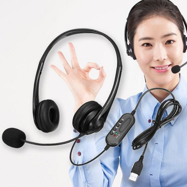 경량 콜센터 헤드셋 유선 고객 헤드셋 재택 겸용 사무용 마이크 - 상품 이미지