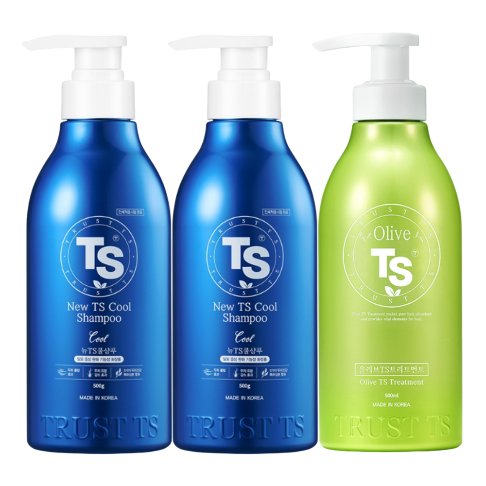 뉴 TS 쿨 샴푸 500g 2EA + 올리브 TS 트리트먼트 500g + 소분 파우치 - 상세 이미지 3