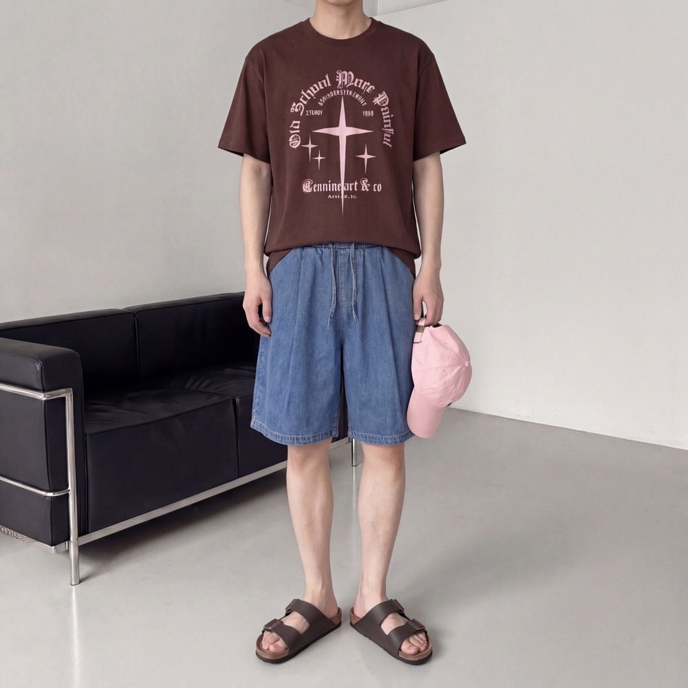 핀턱 버뮤다 리오셀 밴딩 데님 반바지 3color - 상세 이미지 4