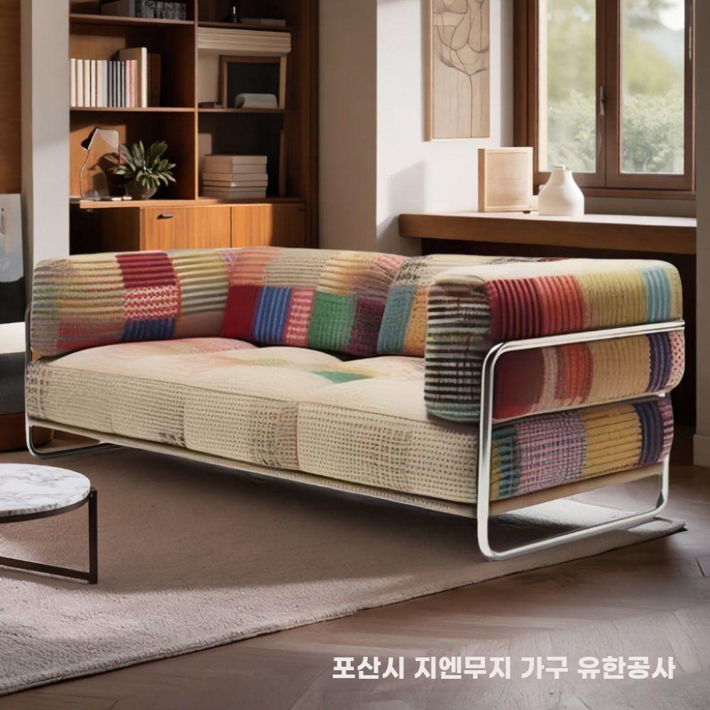 모던 패브릭소파 컬러 디자인 쇼파 북유럽 라운지 소파 비비드 2인 150x80x75 - 상세 이미지 3