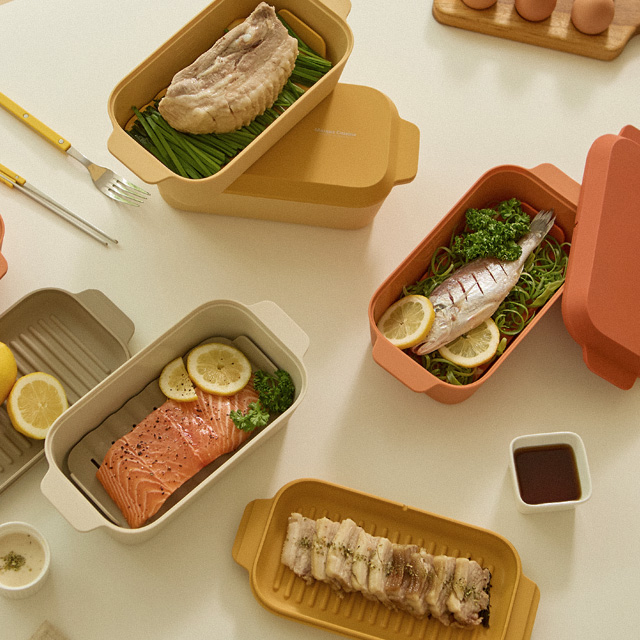 마르쿠진 스팀팝 전자레인지 실리콘 멀티 생선 찜기 찜발 1200ml 이미지 6
