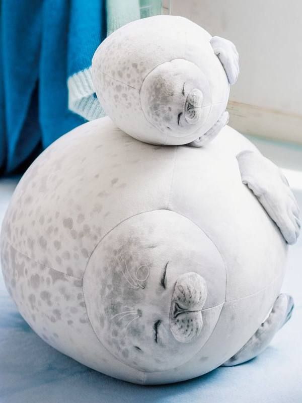 대형 물개인형 물개 쿠션 안고자는 베개 바디필로우 귀여운 짙은 회색 60cm - 상세 이미지 2