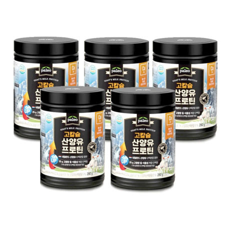 팔레오 고칼슘 산양유 프로틴 280g 5통 네덜란드 단백질 분말 함유 고함량 동물성 식물성