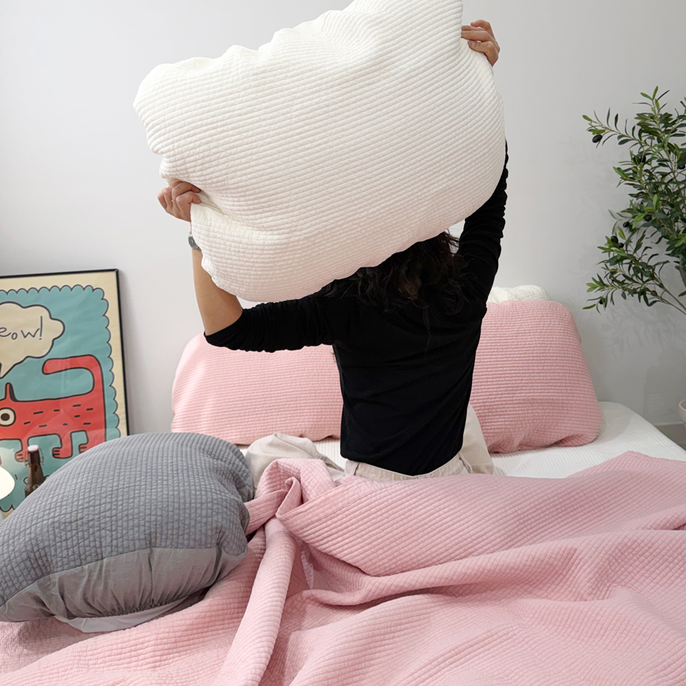 워싱 순면 피그먼트 침대 패드 및 이불 겸용 스프레드 사계절 이미지 7