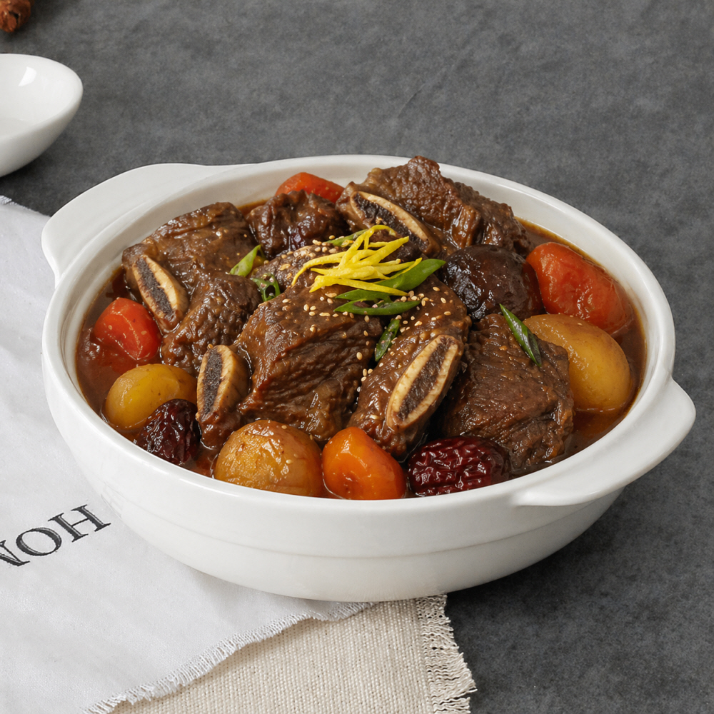 모던 도자기 갈비찜 그릇 세트 뚜껑있는 찜 접시 - 상세 이미지 2
