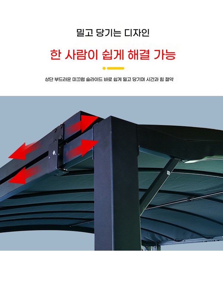 벨라로크 스카이어닝 이동식 주차장 간이 야외 파고라 A. 개폐식 차고 35.7m 업그레이드 - 상세 이미지 3