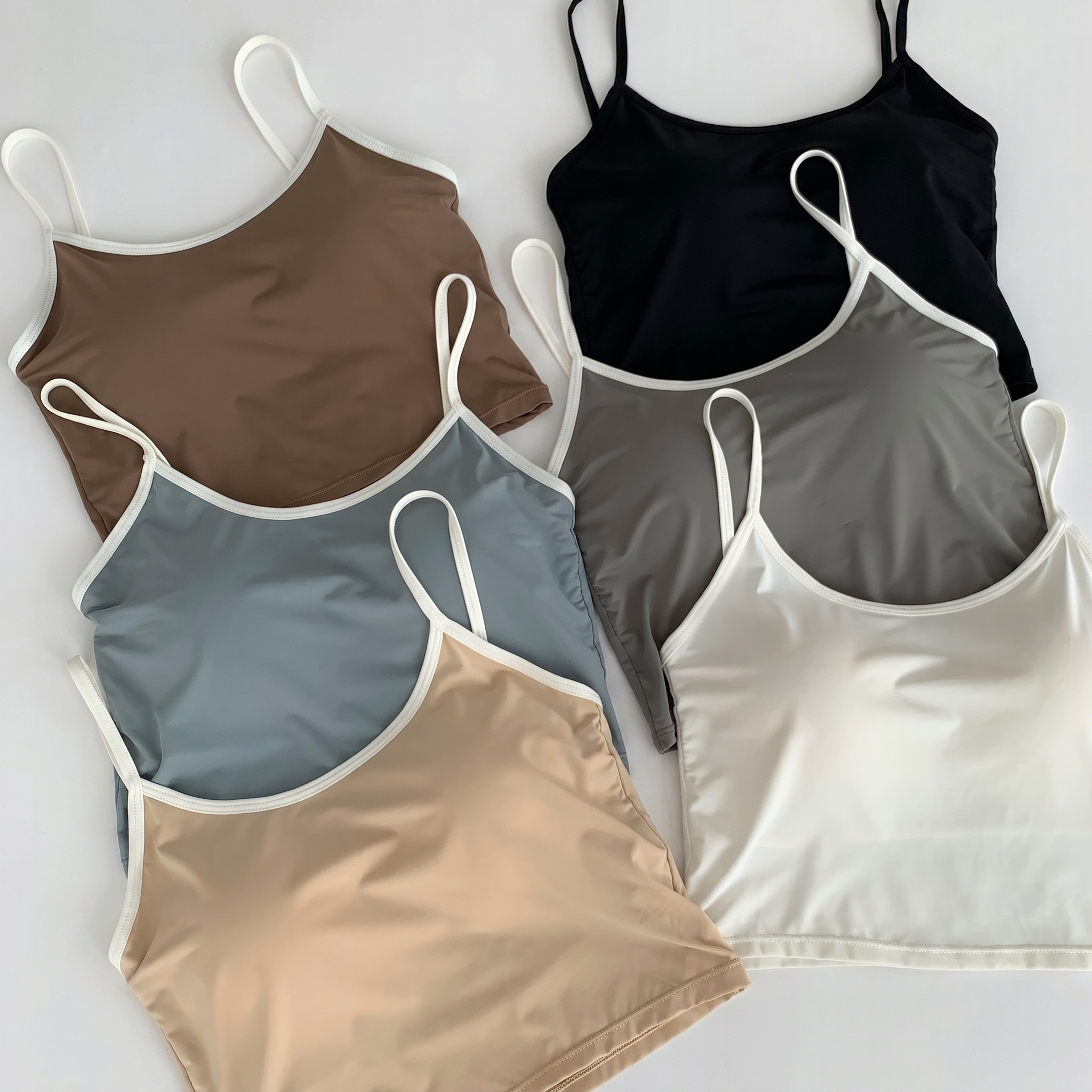 여성 여름 노와이어 물놀이 워터밤 페스티벌 끈 런닝 캡 내장 나시 6color 이미지 7