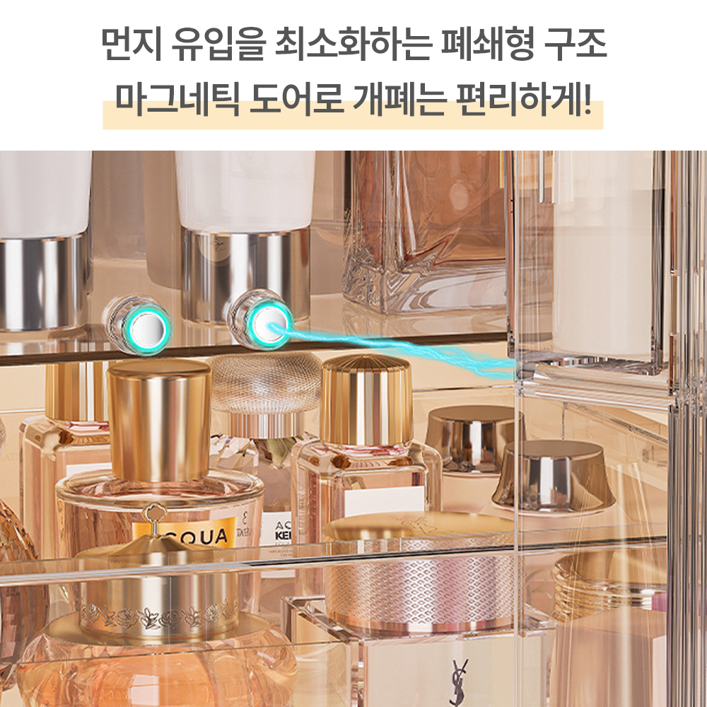화장품 정리함 대형 서랍 개방형 화장대 수납함 수납장 메이크업 보관함 화이트 냉장고형 이미지 8