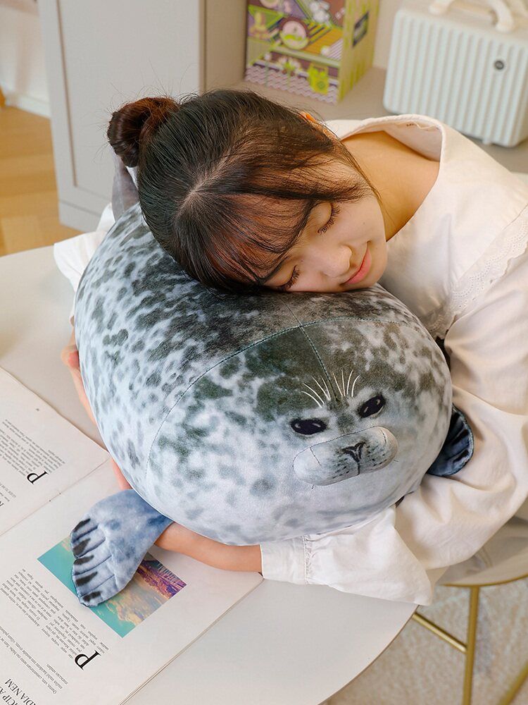 대형 물개인형 물개 쿠션 안고자는 베개 바디필로우 귀여운 짙은 회색 60cm - 상세 이미지 3