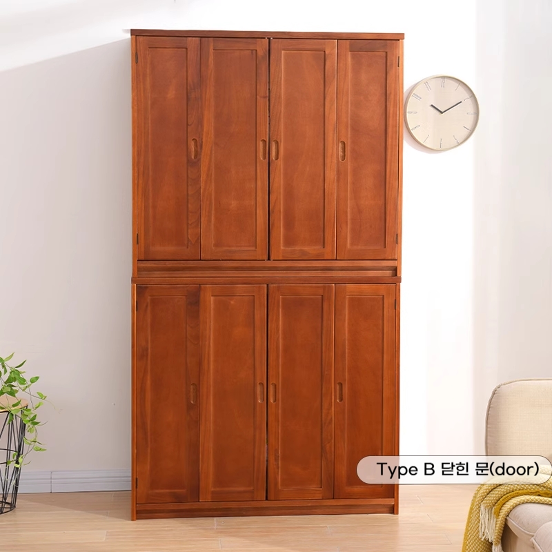 벨라로크 낮은 이불장 옷장 펜션 침실 안 A. 커피 블라인드 100x50x90, A. 4문 - 상세 이미지 4