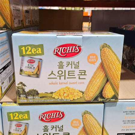 리치스 홀커널 스위트콘 340g x12개 콘치즈 샐러드 달콤한 옥수수 캔 통조림 코스트코