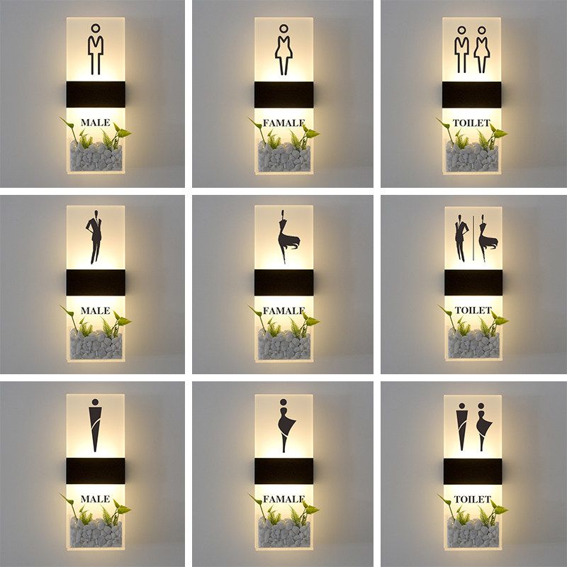화장실 안내판 조명 남녀 표지판 램프 팻말 LED 사인 화장실 29x11cm - 상세 이미지 3