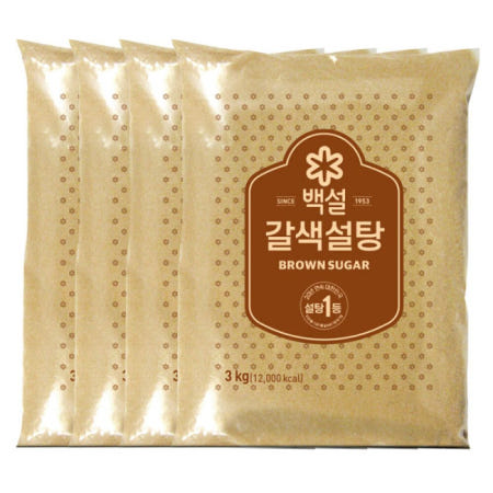 백설 갈색 설탕 3kg 4봉