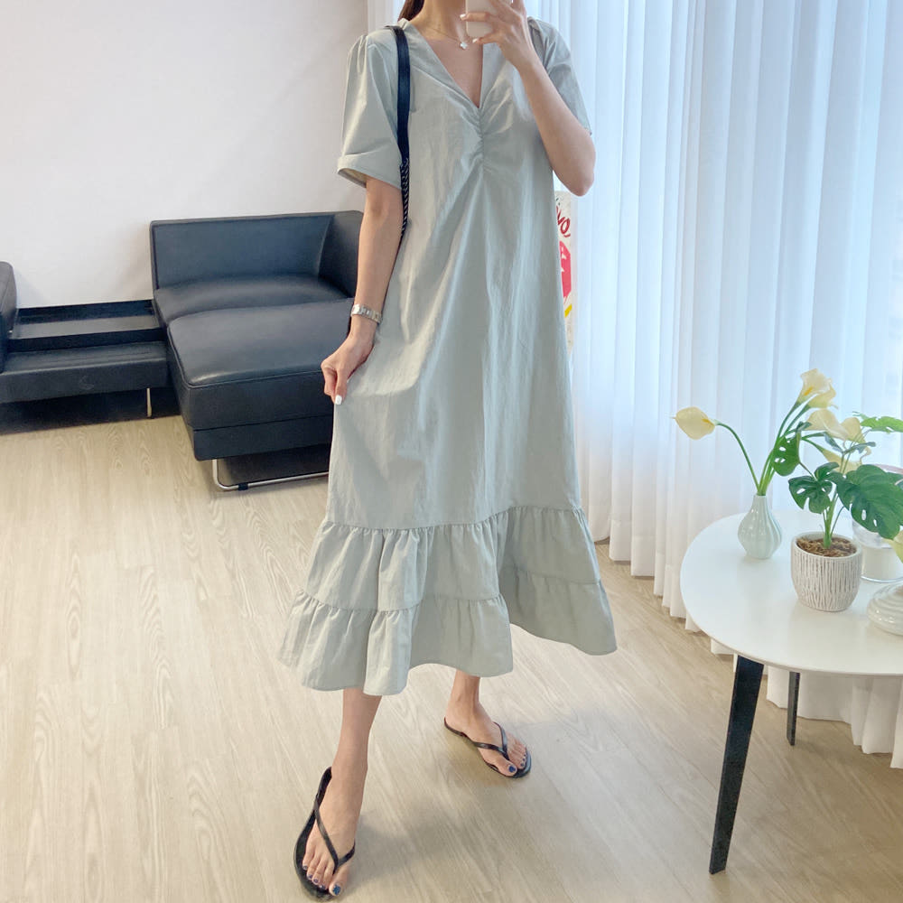바스락 빅사이즈 봄 여름 원피스 시원한 캉캉 핀턱 셔링 반팔 롱원피스 블랙 가격 비교 스타일대박 바스락 빅사이즈 봄 여름 원피스 시원한 캉캉 핀턱 셔링 반팔 롱원피스 블랙