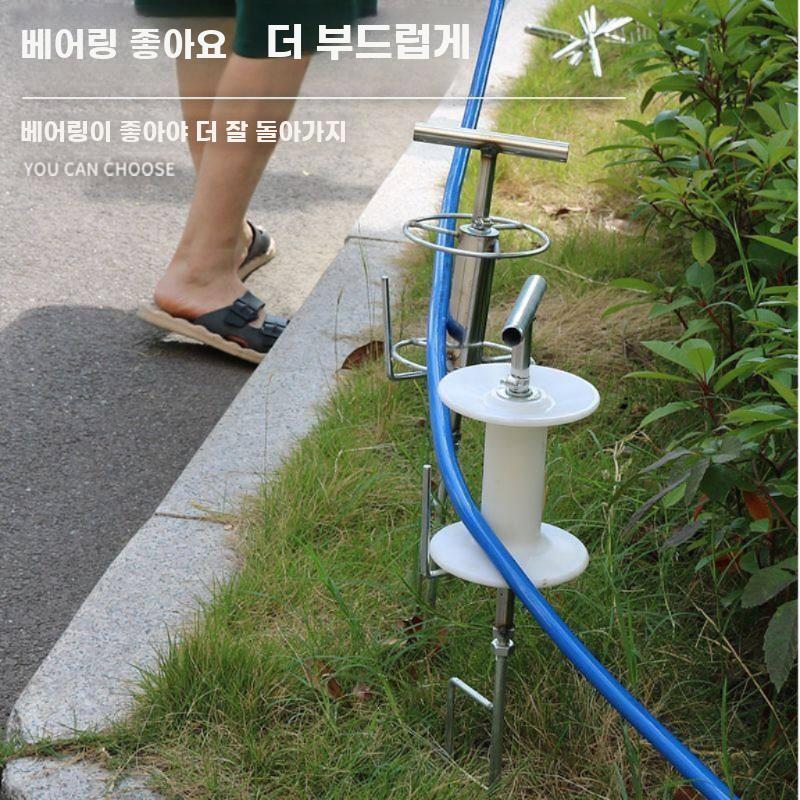 농약줄 호스 가이드 꼬임방지기 말뚝 약줄 릴 거치대 아연도금 파이프 - 상세 이미지 4