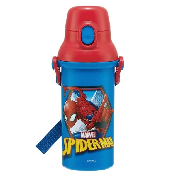 스파이더맨 카툰 원터치 어깨끈물병 480ml 물통 - 상품 이미지