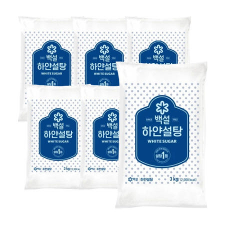 백설 하얀 설탕 3kg 6봉