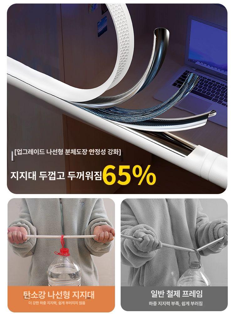 학생 기숙사 침대 일체형 모기장 강한 차광 원단 백팩 베어 벽걸이 커튼 포함 09m 3도어 1단 120cm 카본 스틸 - 상세 이미지 3