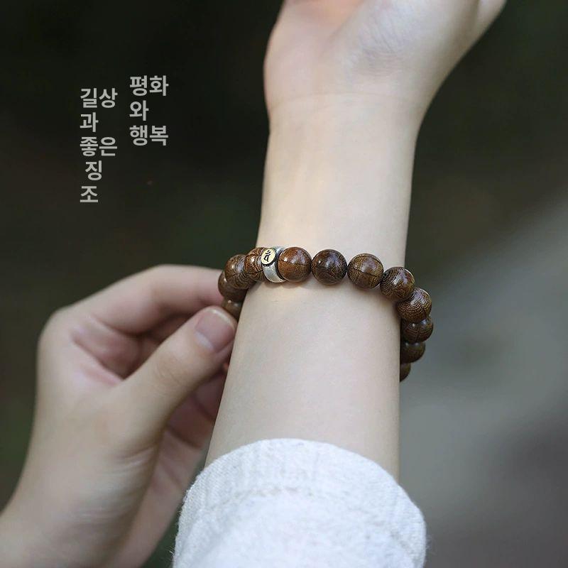 나무 침향팔찌 기도 불교용품 합장주 염주 묵주 침향목 천연 선물 - 상세 이미지 4