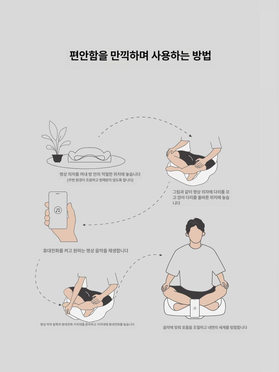 명상 메모리폼방석 스툴 푹신한 기능성 사각 원형 둥근 식탁의자 인테리어용 소프트 - 상세 이미지 5
