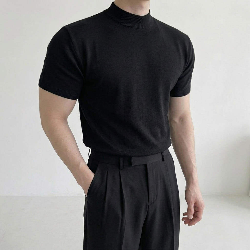 남자 반폴라 머슬핏 반팔 티셔츠 모크넥 블랙 XL 가격 비교 페일 라인 남자 반폴라 머슬핏 반팔 티셔츠 모크넥 블랙 XL