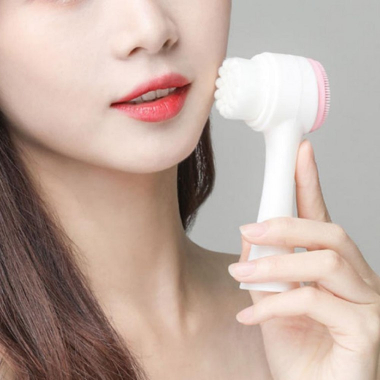 지니몰 미세모 실리콘 듀얼 세안 브러쉬 피부 남성 여성화장품 - 상품 이미지