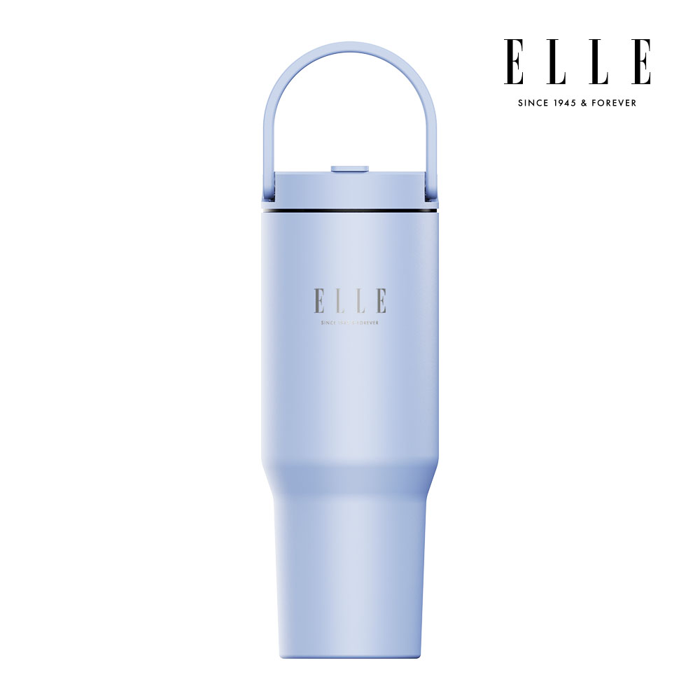 엘르 시그니처 퓨어 텀블러 대용량 차량용 스텐 빨대 손잡이 960ml, 스카이블루, 1개 - 상품 이미지