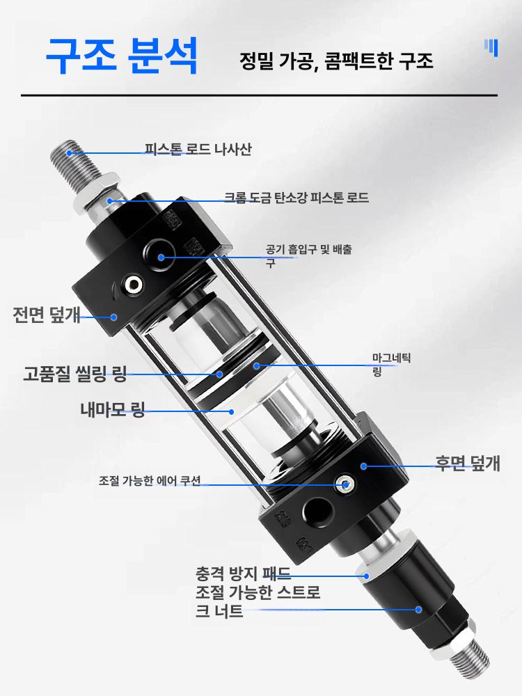 미니 실린더 양방향 유압 공압 오일 리프팅 피스톤 스테이션 스위치 작기 플랜지 작키 - 상세 이미지 2