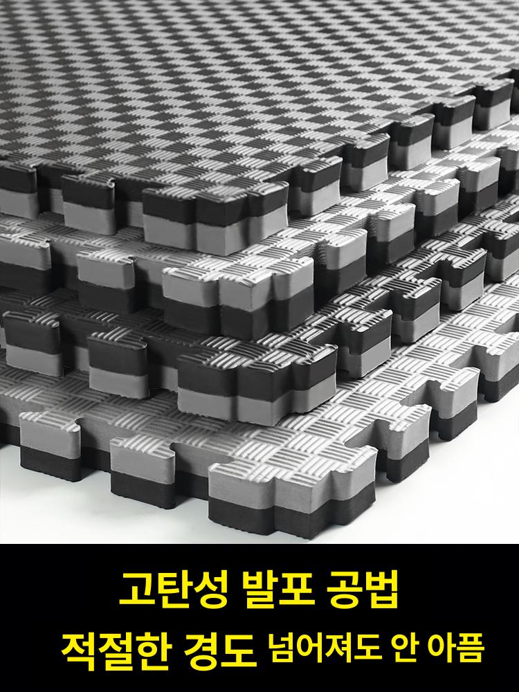 헬스장 방음 충격흡수 대형 방진 고무 카펫 1m x 2.0cm 블랙/그레이 양면 - 상세 이미지 4