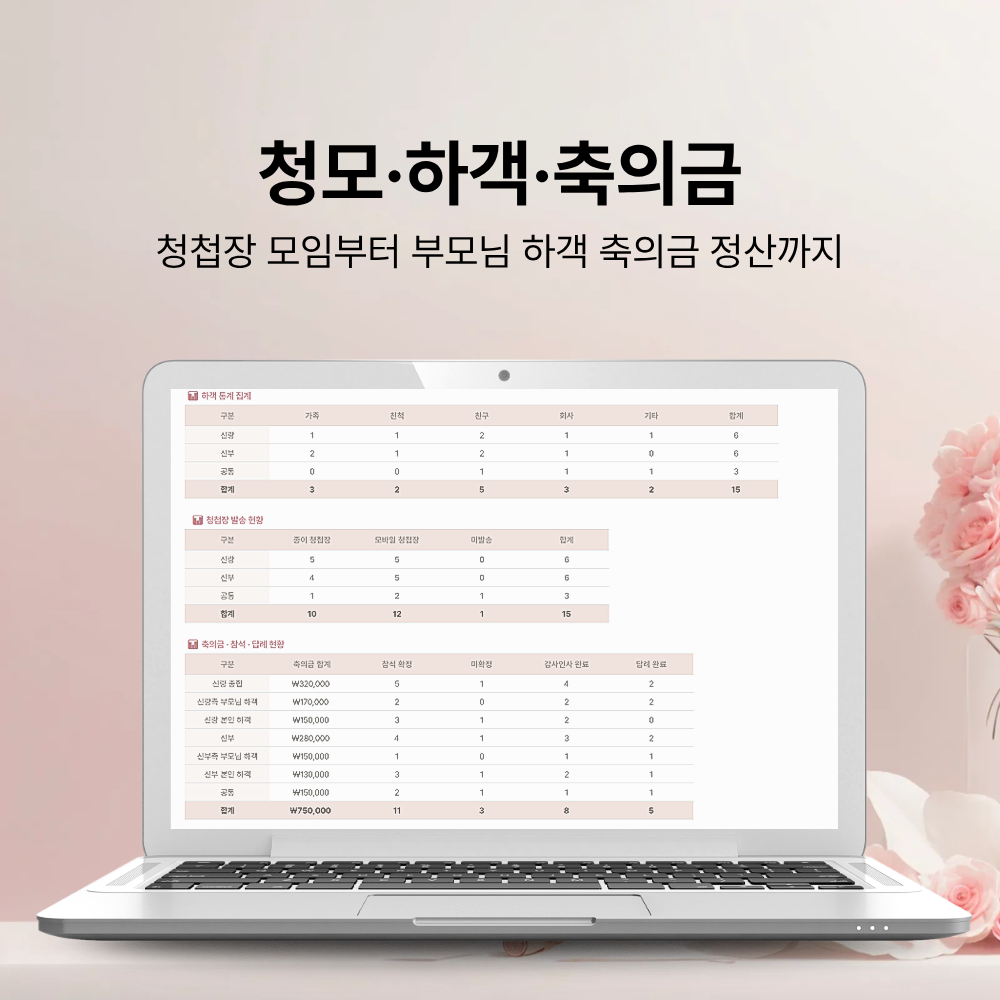 엑셀 구글시트 웨딩플래너 결혼 가계부양식 회계사 금융전문가 제작 체크리스트 신혼집 신혼부부 상품 이미지