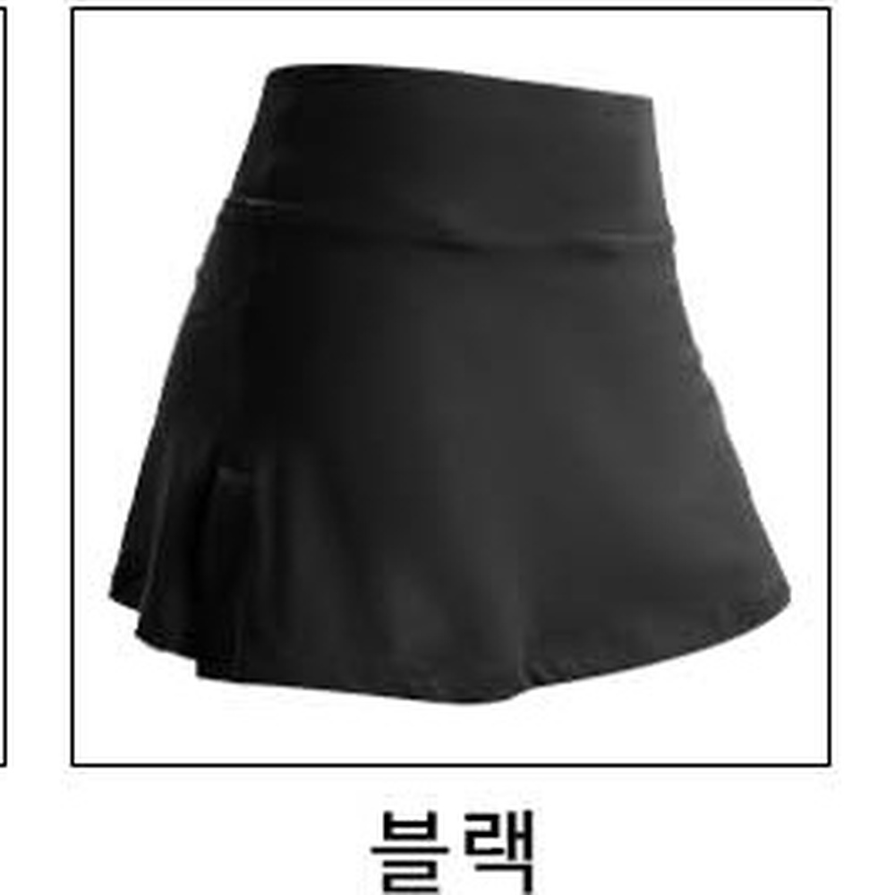 슬림핏 레깅스 치마바지 세트 여성 필라테스 하의 속바지 홈트 3컬러 치마레깅스 - 상세 이미지 2