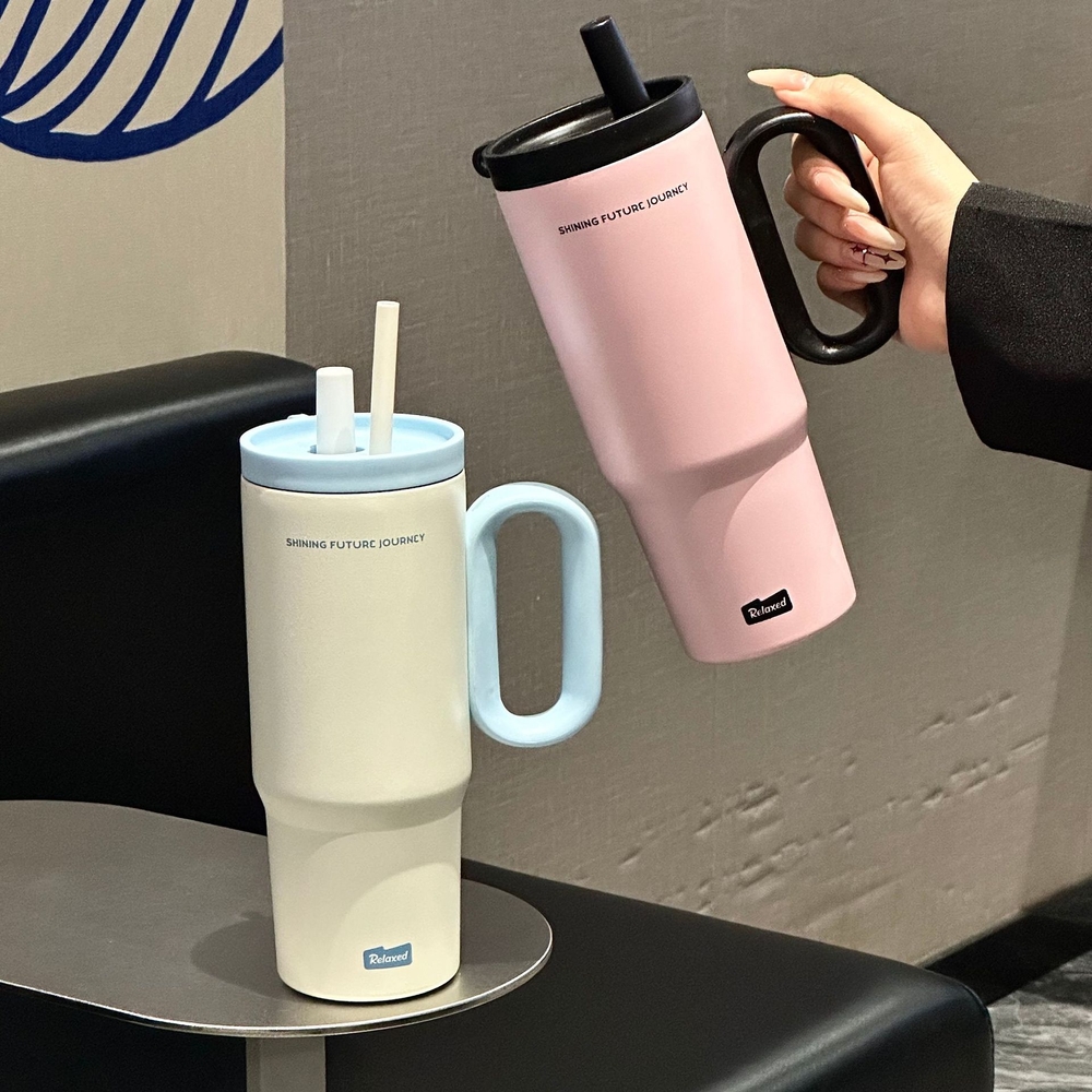 대용량 텀블러 316 스텐 720ml 파스텔 보온 보냉 물병 빨대 휴대용 차량용 화이트스카이 720ml - 상세 이미지 4