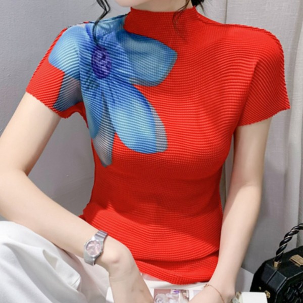 여성 라인 댄스상의 댄스스포츠 방송 사교 댄스티셔츠 핑크 S - 상세 이미지 3